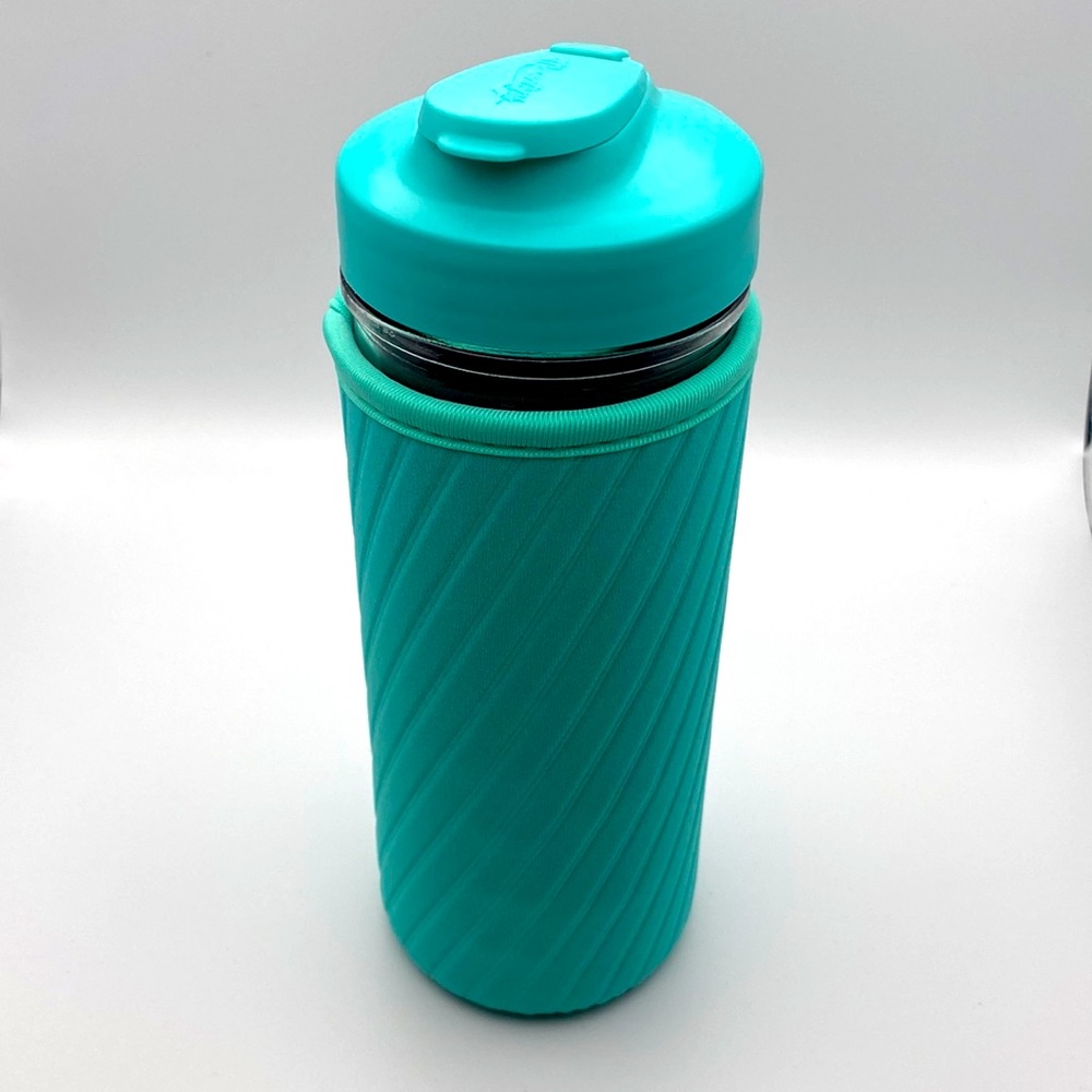 New Teal Mason Jar Tumbler W/Sleeve